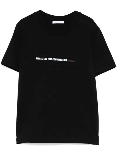 Patrizia Pepe Slogan-print T-shirt In Black