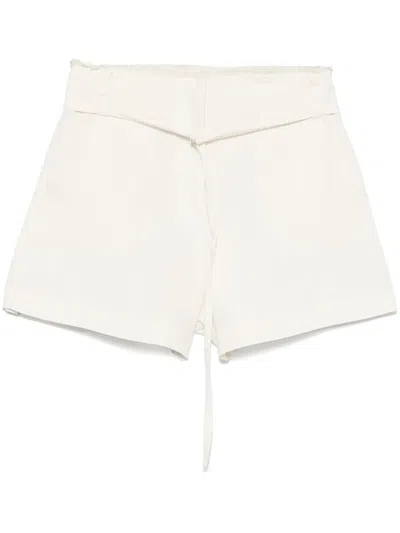 Patrizia Pepe Slub Shorts In Neutrals