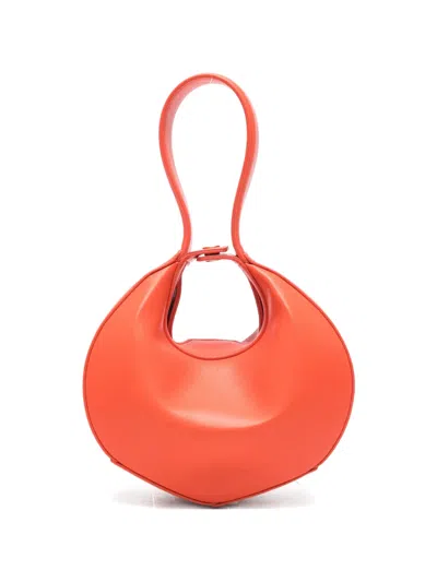 Patrizia Pepe Small Hobo Bangle Tote Bag In Orange