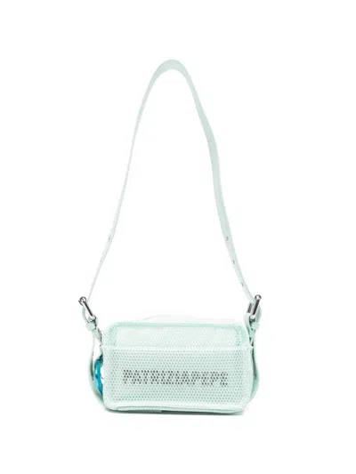 Patrizia Pepe Small In My Space Mesh Shoulder Bag In Green