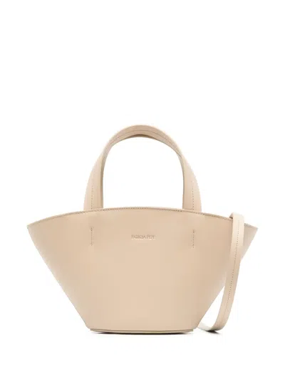Patrizia Pepe Small Minimal City Tote Bag In Neutrals