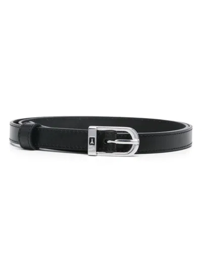 Patrizia Pepe Smooth Leather Belt In Black