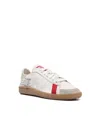 Patrizia Pepe Sneaker Skin In Nappa Con Lettering Bianco/rosso In White