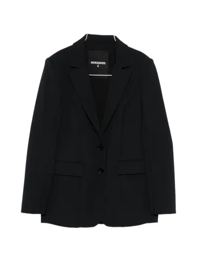 Patrizia Pepe Soft Cotton Blazer In Black