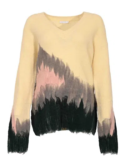 Patrizia Pepe Soft Oversized Alpaca Blend Sweater In Multi