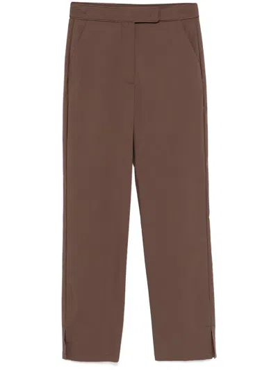 Patrizia Pepe Split-ankles Trousers In Brown