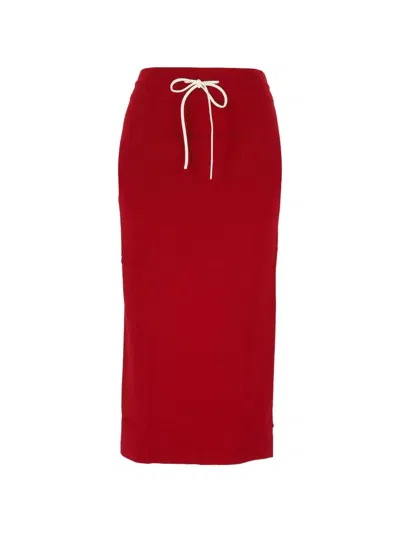 Patrizia Pepe Split Detail Skirt In Red