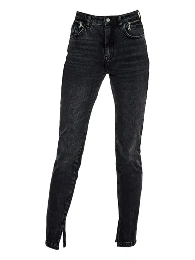 Patrizia Pepe Split-hem Jeans In Blue
