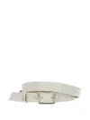 Patrizia Pepe Square-buckle Leather Belt In Neutral