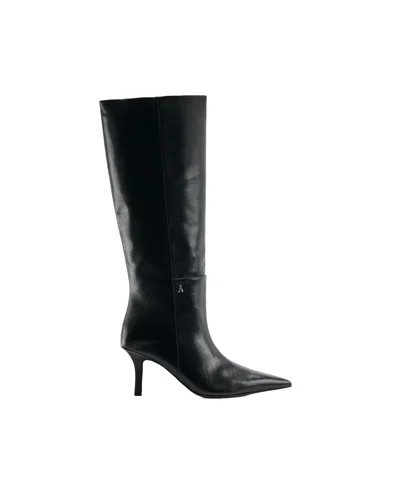 Patrizia Pepe Stivali New Minimal Shape Nero Silver In Black