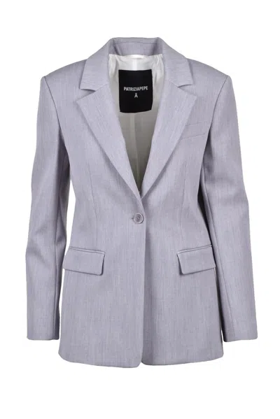 Patrizia Pepe Straight Jacket - Light Grey In Blue