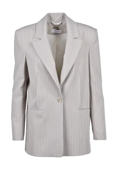 Patrizia Pepe Straight Jacket - Light Grey In Neutral