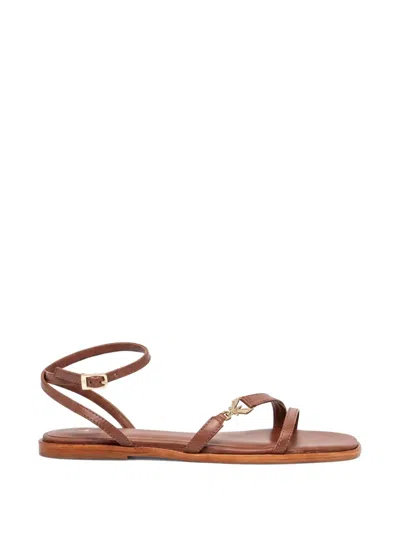 Patrizia Pepe Strap Charm Sandals In Brown