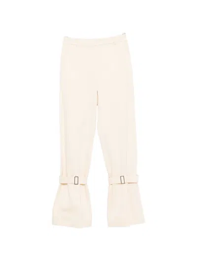 Patrizia Pepe Strap Cotton Trousers In Multi