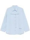 Patrizia Pepe Strap-detail Shirt In Ca38 Shirting Sky