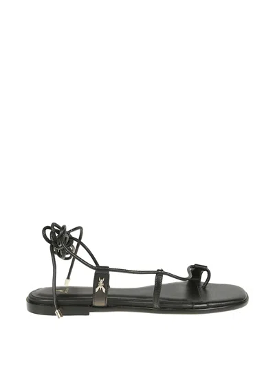 Patrizia Pepe Strap Leather Flat Sandals In Multi
