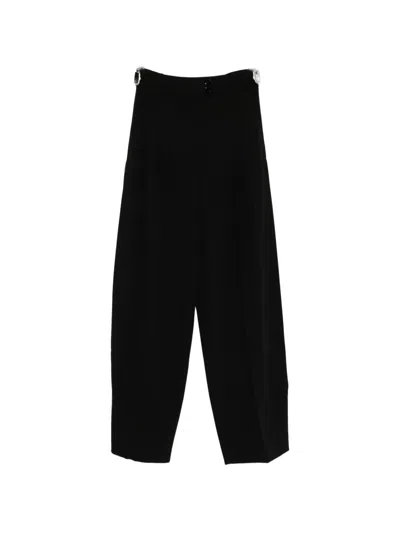 Patrizia Pepe Strap Wide Trousers In Black