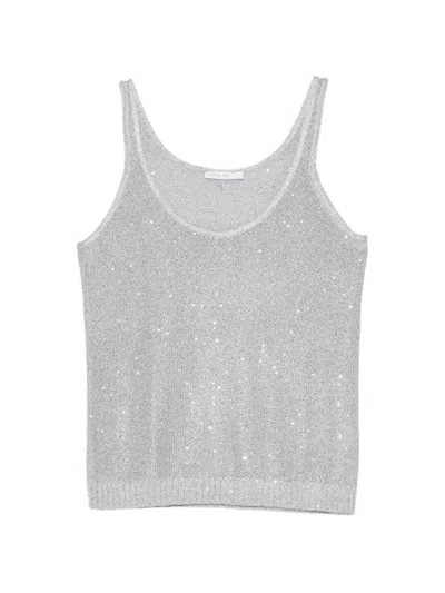 Patrizia Pepe Strapless Scoop-neck Top In Gray