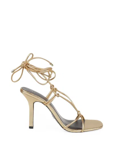 Patrizia Pepe Strappy Sandals In Gold