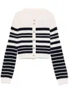 Patrizia Pepe Striped Cardigan In 中性色