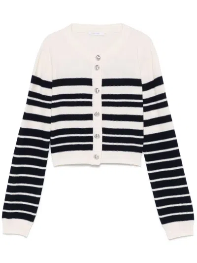 Patrizia Pepe Striped Cardigan In 中性色