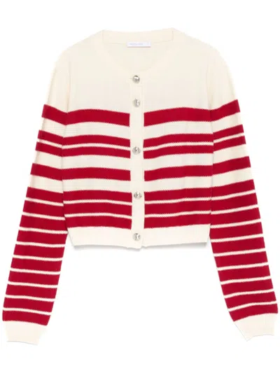 Patrizia Pepe Striped Cardigan In Neutrals