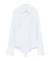 Patrizia Pepe Light Blue Striped Button-down Body Shirt In Blue