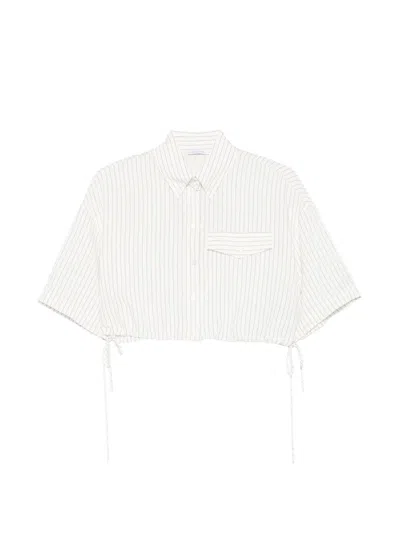 Patrizia Pepe Striped Cropped Top In White
