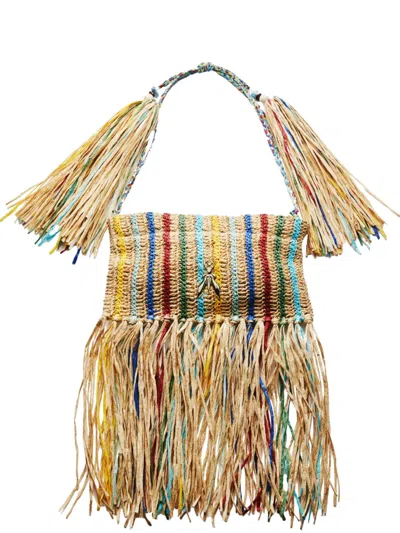 Patrizia Pepe Schultertasche Mit Fransen In Brown