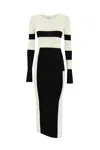 Patrizia Pepe Colour-block Midi Dress In Bianco/nero