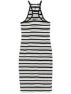 Patrizia Pepe Striped Mini Dress In Black