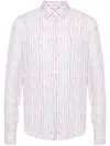 Patrizia Pepe Striped-print Textured Shirt In White