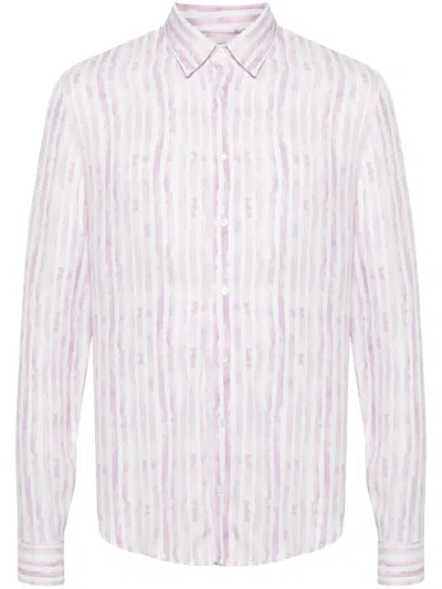 Patrizia Pepe Striped-print Textured Shirt In White