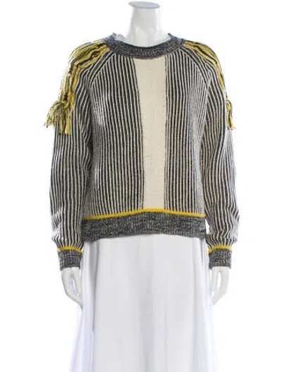 Pre-owned Patrizia Pepe Striped Scoop Neck Sweater In Multi