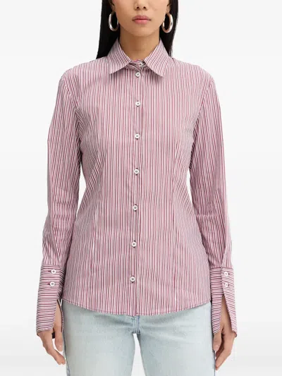 Patrizia Pepe Striped Shirt In Pink