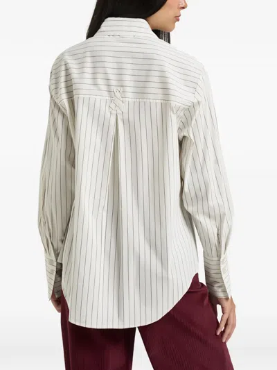 Patrizia Pepe Striped Shirt In White