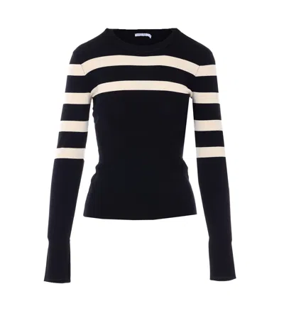 Patrizia Pepe Striped Cut-out Sweater In Multi