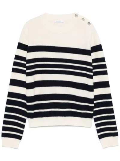 Patrizia Pepe Striped Sweater In Neutrals