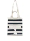 Patrizia Pepe Striped Tote Bag In Neutrals