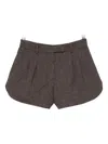 Patrizia Pepe Structured Balloon Shorts In Brown