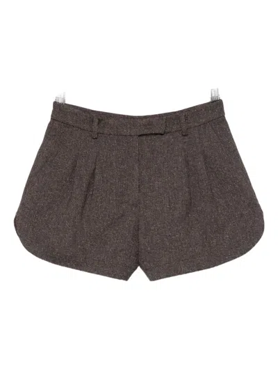 Patrizia Pepe Structured Balloon Shorts In Brown