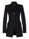 Patrizia Pepe Tailored Black Jacket With High Collar And Decorative Details In Black