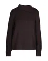 Patrizia Pepe Structured High-collar Top With Decorative Button Detail In Brown