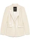 Patrizia Pepe Structured Tailored Jacket With Glossy Finish In Neutral