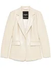 Patrizia Pepe Structured Tailored Jacket With Glossy Finish In Neutral