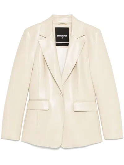 PATRIZIA PEPE STRUCTURED TAILORED JACKET WITH GLOSSY FINISH