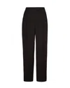 Patrizia Pepe Structured Wide-leg Pants With Textured Detail In Black