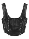Patrizia Pepe Studded Leather Top In Black