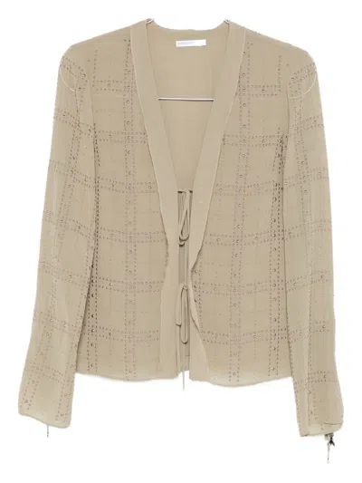 Patrizia Pepe Studded Top In Brown