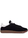 Patrizia Pepe Suede-leather Low-top Sneakers In Black
